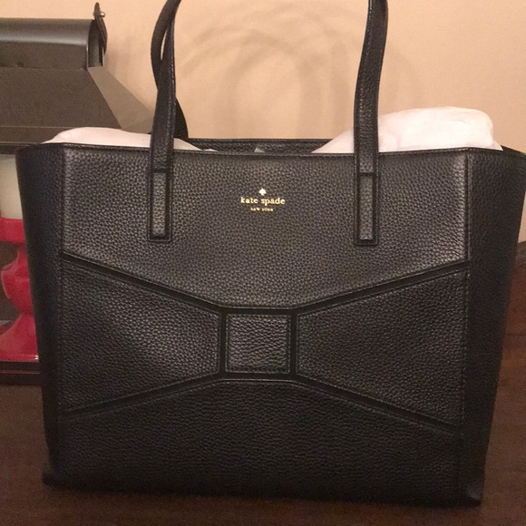 kate spade black tote with bow